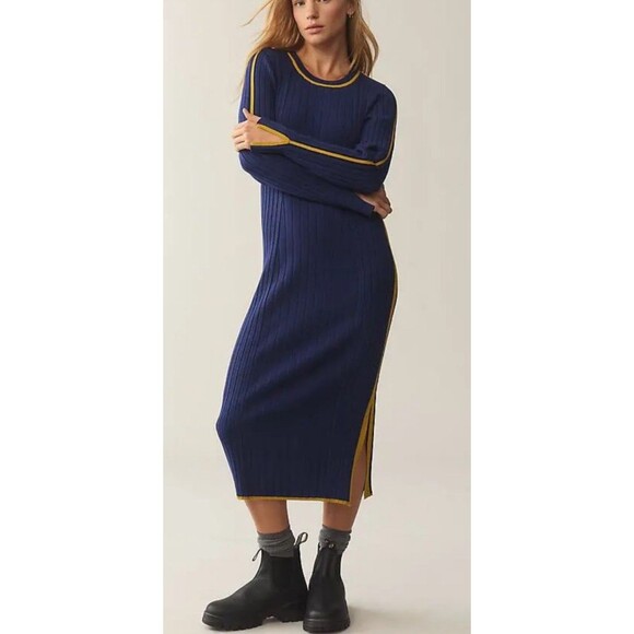 Anthropologie Dresses & Skirts - Daily Practice X Anthropologie Navy Long-Sleeve Sporty Sweater Dress Size Small